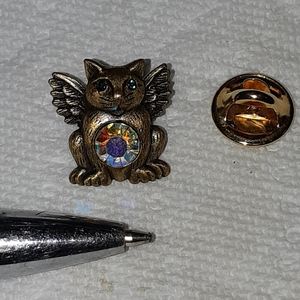 Vintage 'Pet Pals' - Cat Pin with Rhinestone